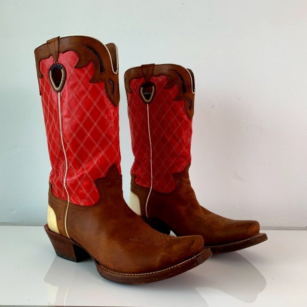 Nacona Cowboy Boots in Red / Tan / White Mens 12